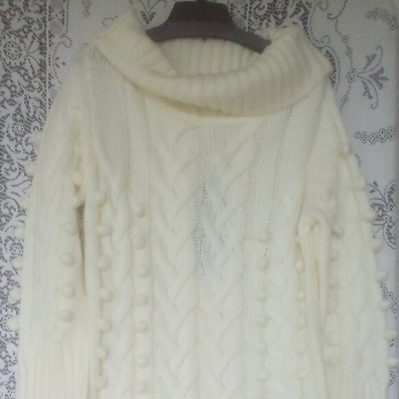 Farm Rio Off-White Braided Midi Sweater Dress Size: M NWT - Picture 2 of 16